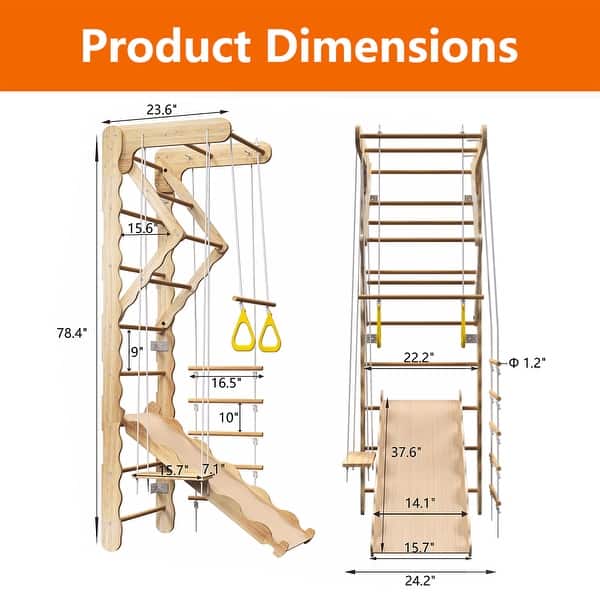 Indoor Toddler Kids Pikler Triangle Set, Foldable Ladder Climbing Jungle Gym Climber
