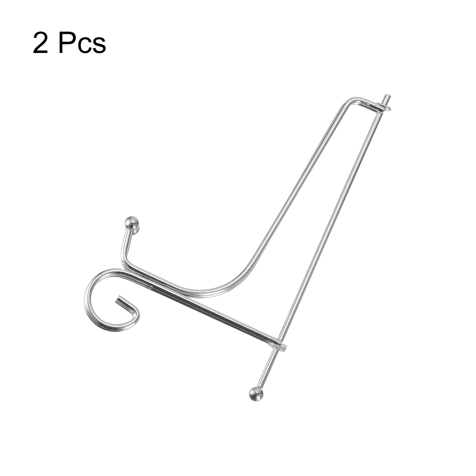 2pcs Plate Holder Plate Stands for Display Silver Iron Display