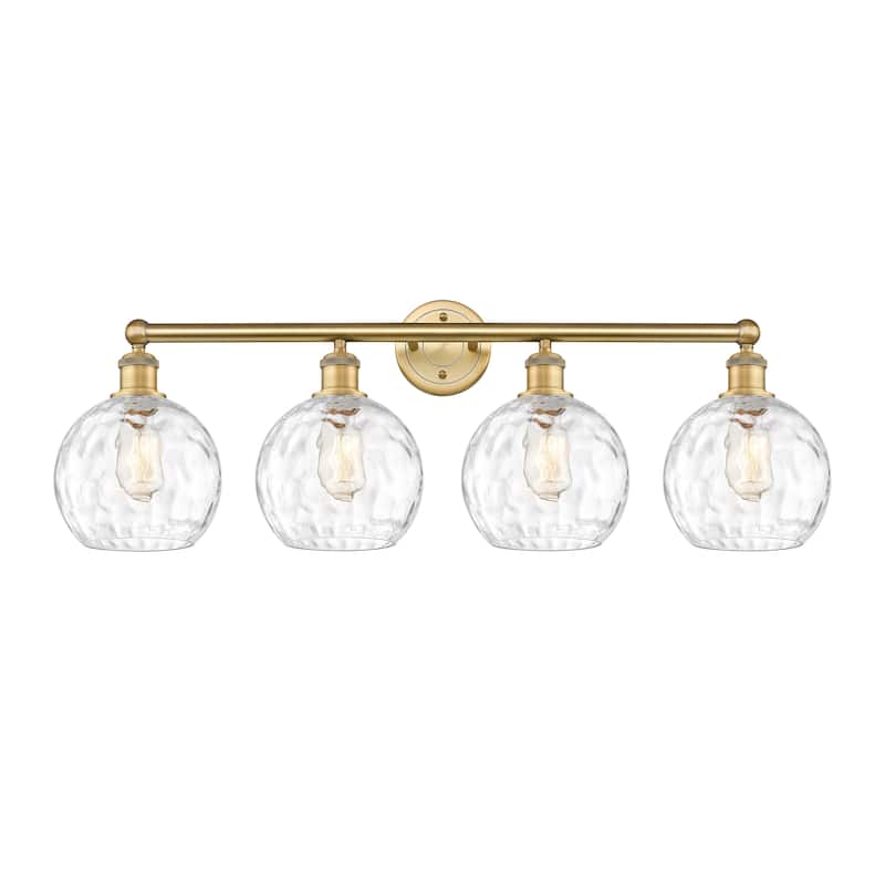 Innovations Lighting Athens Water Glass - 4 Light 35" Bath Vanity Light. - Clear/Brushed Brass