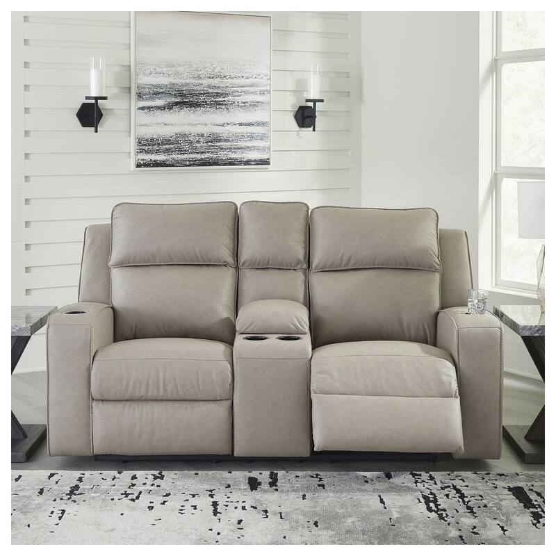 Signature Design by Ashley Lavenhorne Reclining Loveseat with Console - 77"W x 42"D x 43"H