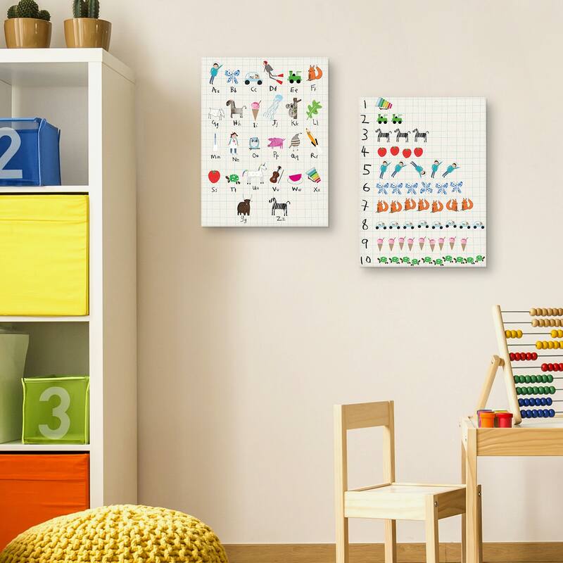 Astronaut Alphabet & Nifty Numbers Count by Lisa Stickley Canvas Art Prints