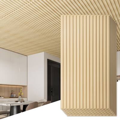Art3d PVC Drop Ceiling Tiles,Slat Design Wall Panels,2X4 ft,12Pcs