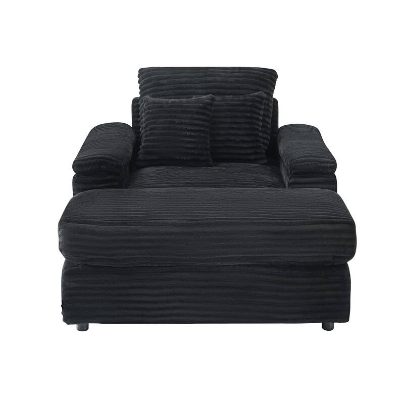 Corduroy Single Sofa+Ottoman, Cup Seats and No Cup Seats