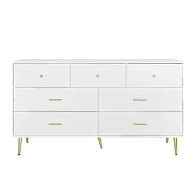 Large Chest of Drawer Sideboard with Golden Handld and Legs