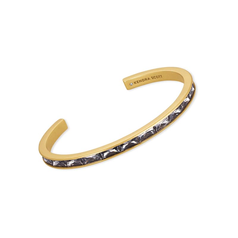 Kendra Scott Jack Vintage Gold Plated Brass and Charcoal Grey Crystal Bracelet - 6.5in