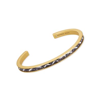 Kendra Scott Jack Vintage Gold Plated Brass and Charcoal Grey Crystal Bracelet - 6.5in