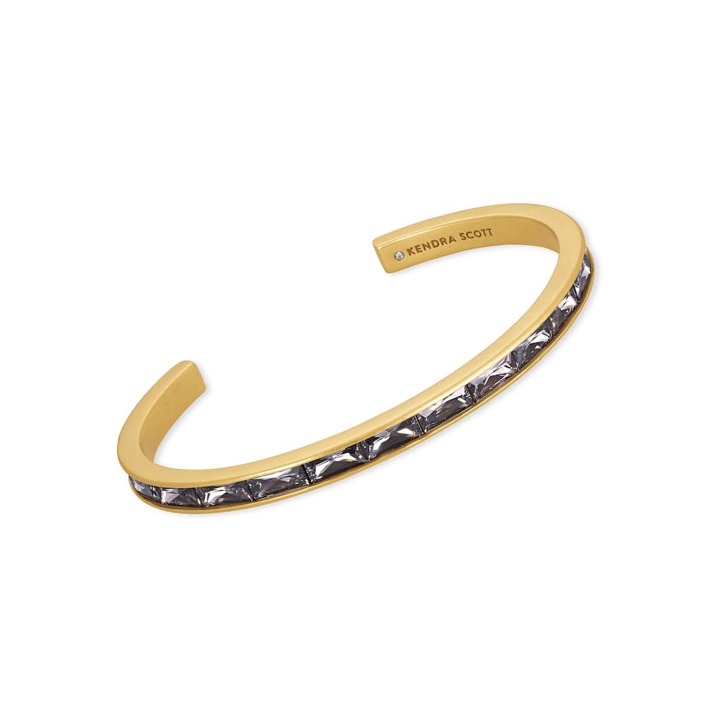 Kendra Scott Jack Vintage Gold Plated Brass and Charcoal Grey Crystal Bracelet - 6.5in