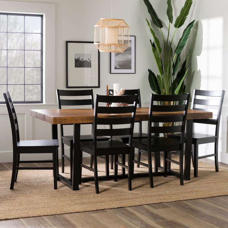 Middlebrook Solid Wood 7-Piece Dining Set with Ladder Back Chairs