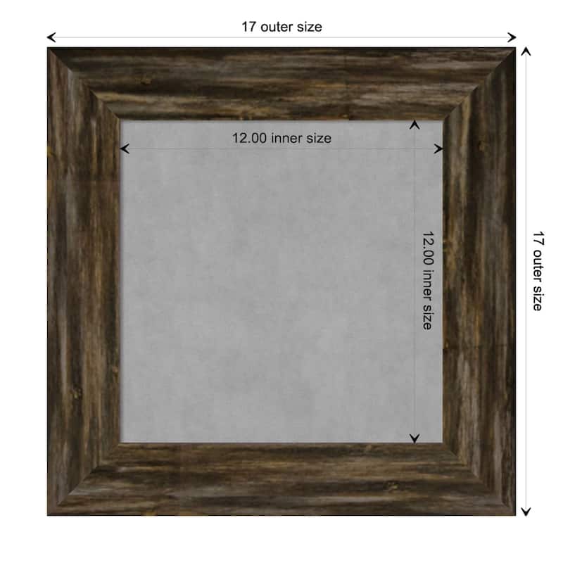 Amanti Art Fencepost Brown Narrow Framed Magnetic Board - Board Size 12x12