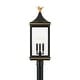 preview thumbnail 3 of 3, Simpson 3 Light Matte Black + Textured Gold Outdoor Post - 27.75
