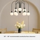 preview thumbnail 5 of 5, Hunter Valadon Matte Black with Cased White Glass 9-Light Chandelier - Dining, Living, Entry, Kitchen - Contemporary
