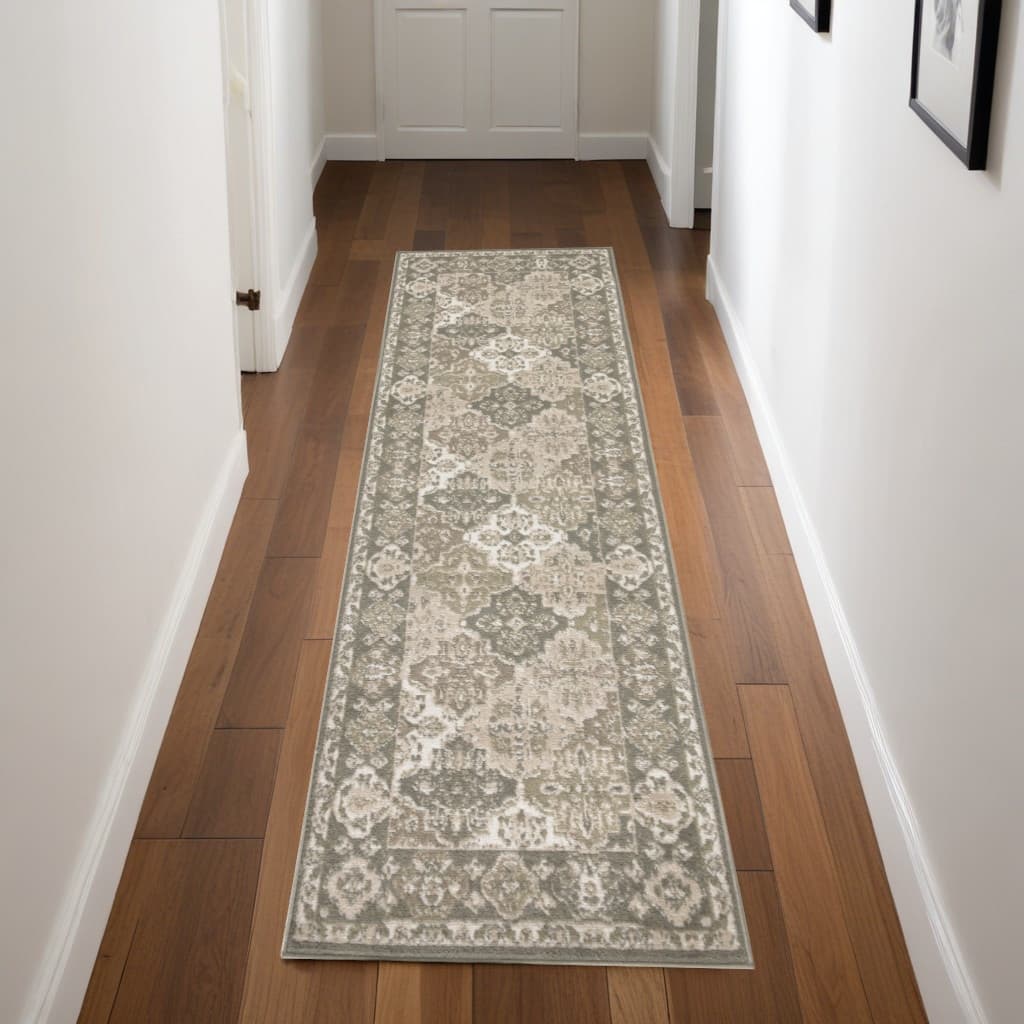 Luso Power Loomed Distressed Area Rug By HomeRoots - 90' X '27' X '0.5