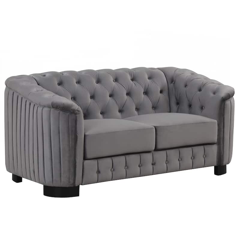 Velvet Upholstered Loveseat Sofa