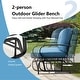 preview thumbnail 21 of 22, 2-Person Patio Glider Bench Cushioned Armrest Rocking Loveseat