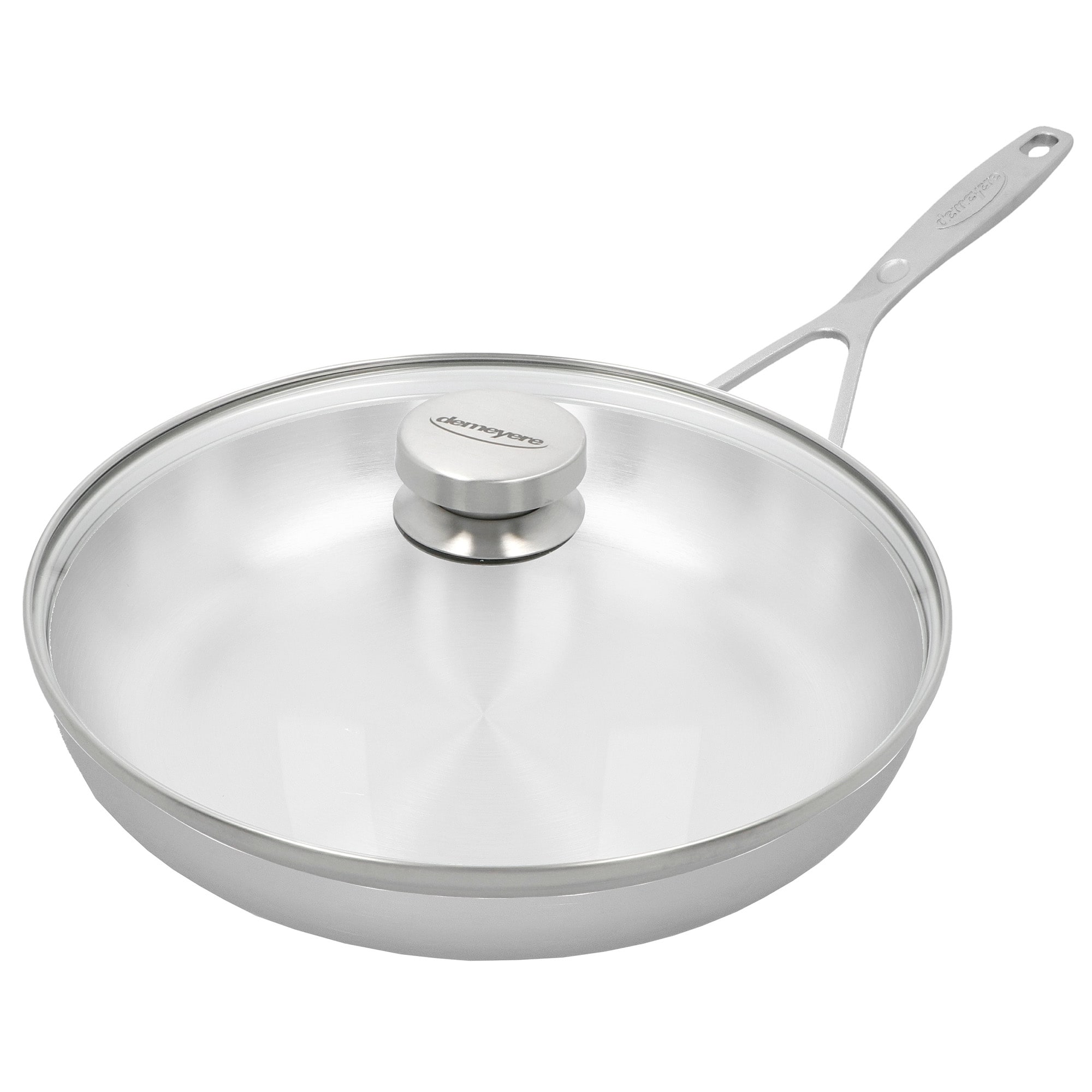 Demeyere Industry 5-Ply 11-inch Stainless Steel Fry Pan with Lid
