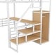 preview thumbnail 9 of 7, Full Size Metal Loft Bed with Desk, Storage Staircase, Wardrobe, and Reversible Stairs - White