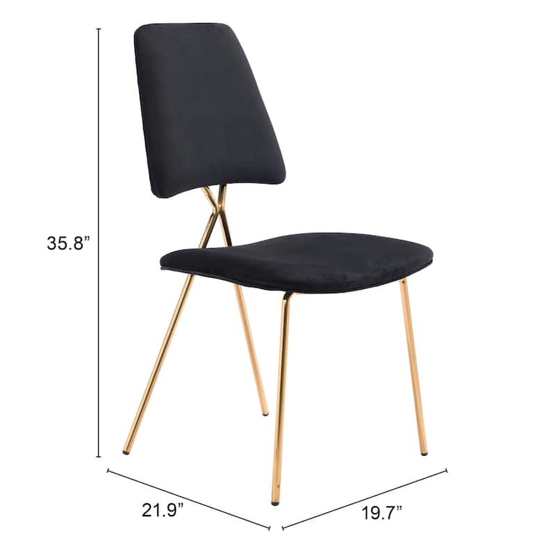 Black Pine Dining Chair (Set of 2) Black & Gold