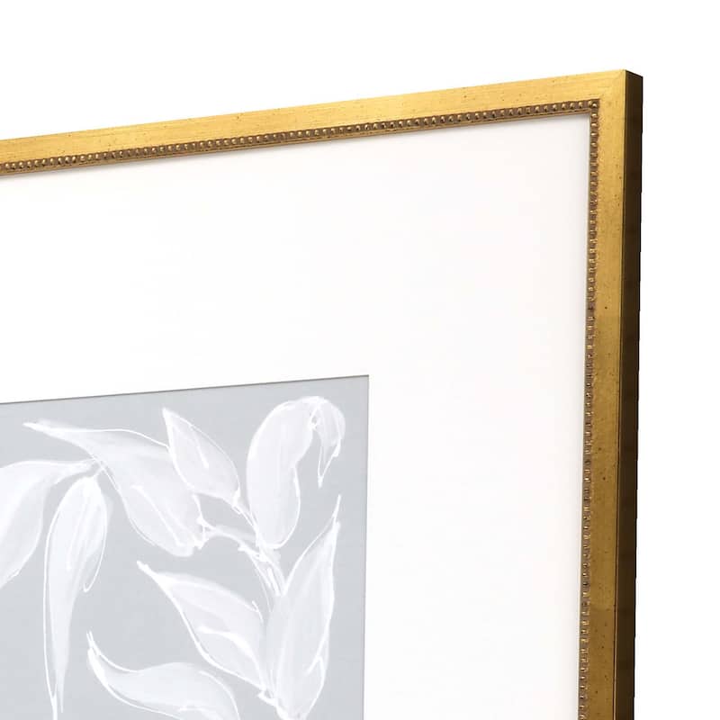Leaf Study S/4 Framed Art Giclee Under Glass - Blue