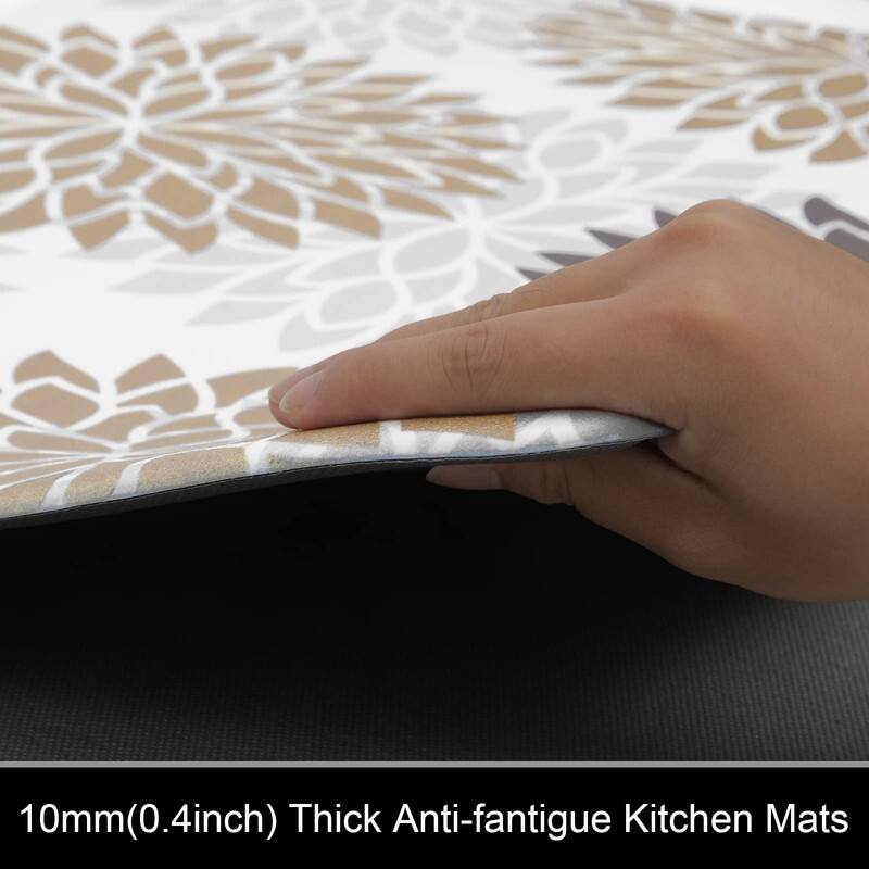 Anti Fatigue Kitchen Rug Sets 2 Piece Non Slip Kitchen Mats - 17.3"x48"+17.3"x28"-0.4"Th