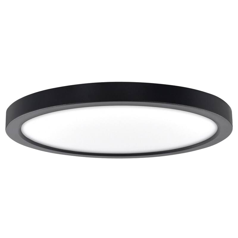 Luxrite Slim 9 Inch LED Flush Mount Ceiling Light, 18W 1200LM, 5CCT 2700K-5000K, Dimmable, Wet Rated - Black - Color Selectable 2700/3000/3500/4000/5000