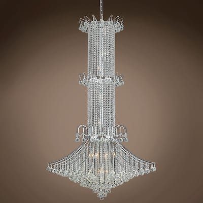Contour 20 Light 44" Chrome Chandelier With Clear Swarovski Crystals - 72.00