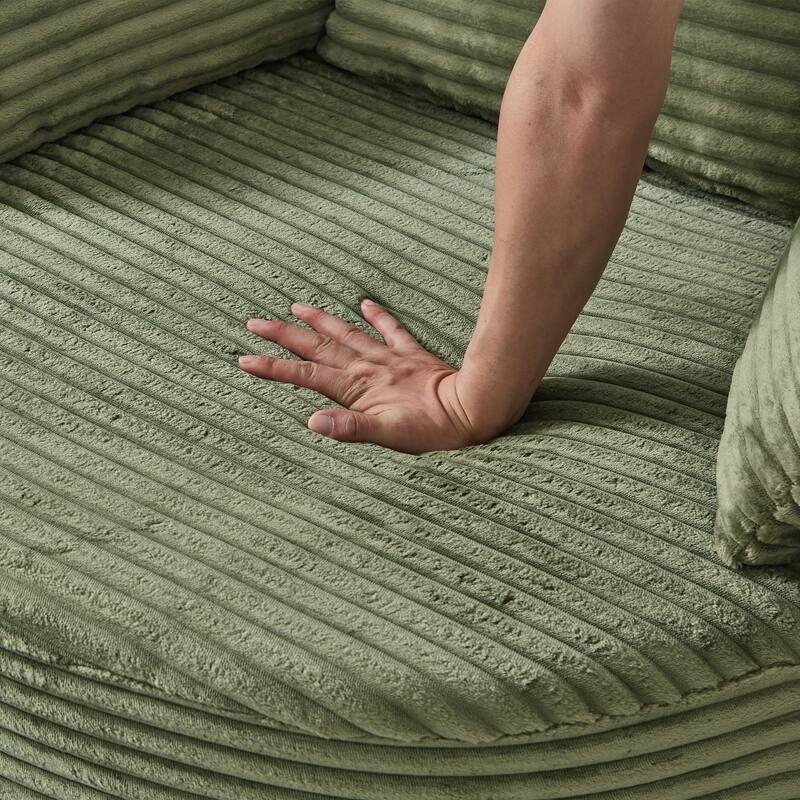 GDFStudio - 360° Swivel 55.9" Corduroy Upholstered Barrel Accent Chair