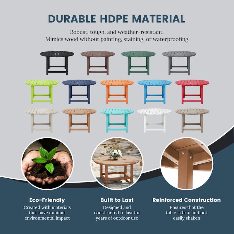 Laguna Outdoor Poly Adirondack 38" Round Coffee Table