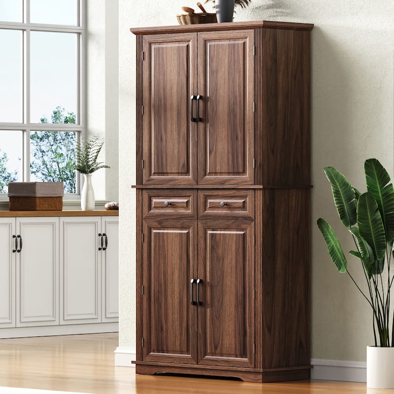 71" Tall Kitchen Pantry Cabinet Buffet Sideboard with Door Shelves & Drawers, Freestanding Cupboard Dining Room Storage Cabinet
