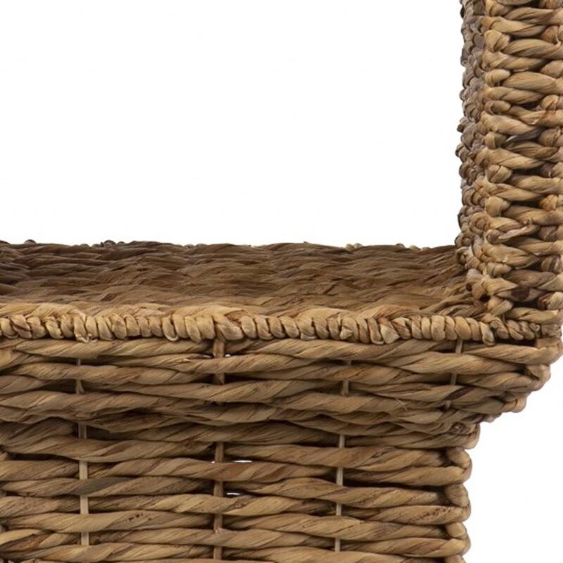23" Square Natural Brown Rattan Wicker End Side Table with Clear Glass Top for Living Room or Bedroom - 22.5" H x 18" W x 18" L