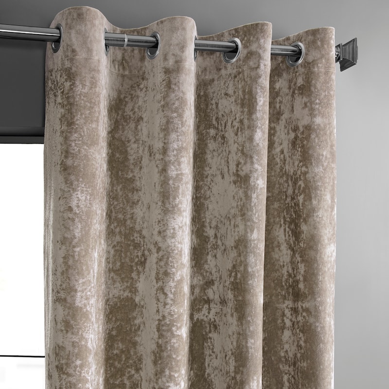 Exclusive Fabrics Lush Crush Velvet Curtains - Grommet Room Darkening Curtain for Bedroom & Living Room (1 Panel)