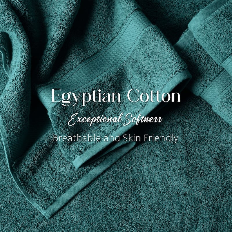 Blue Nile Mills Luxury 2-Piece Egyptian Cotton Bath Sheet Set, Thick Absorbent Oversized Bathroom Towels