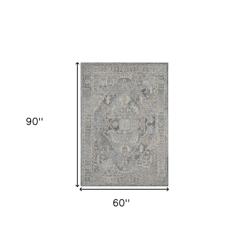 HomeRoots Oriental Transitional Rectangle Area Rug