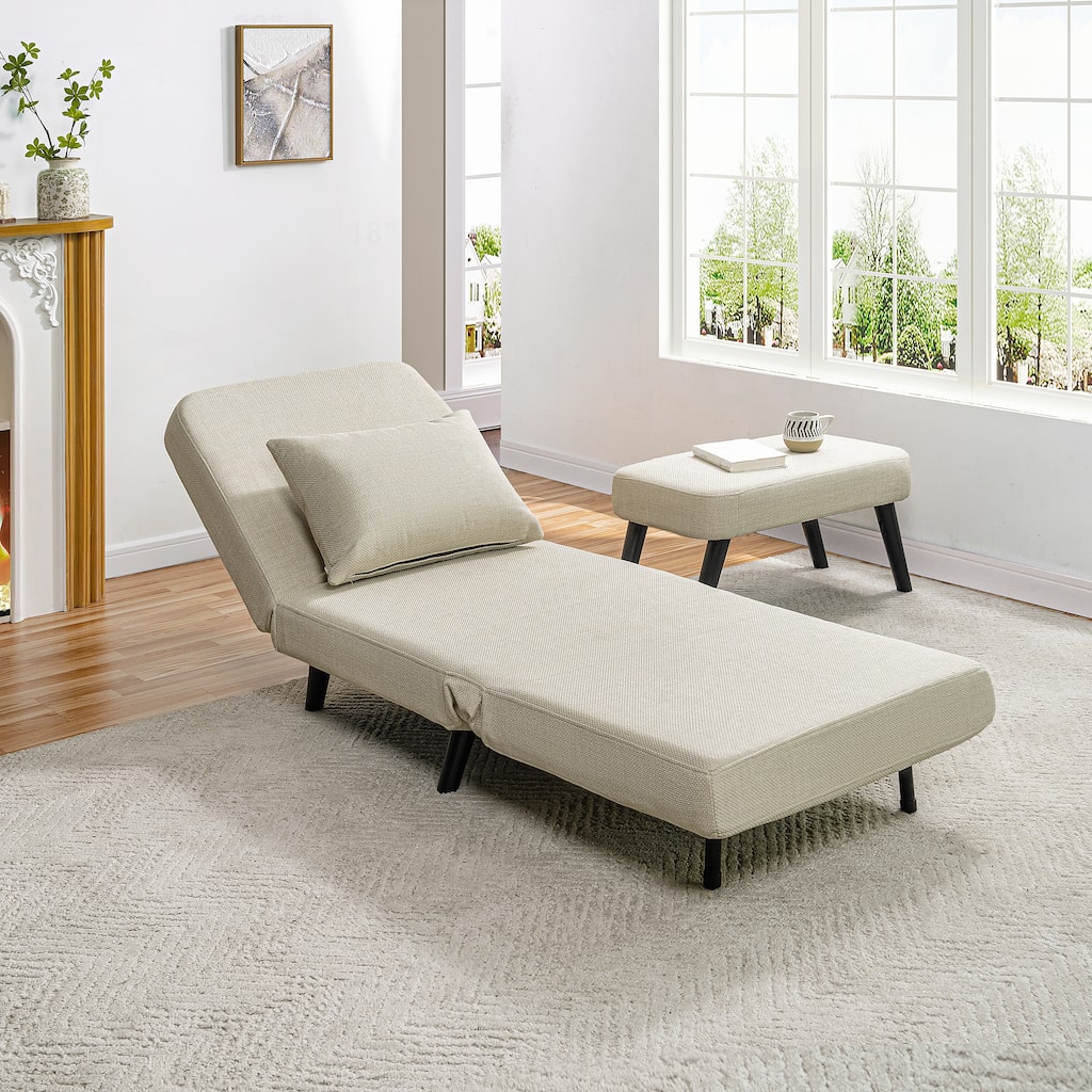 Versatile Foldable Linen Chair Bed with Detachable Pillow for Various Rooms