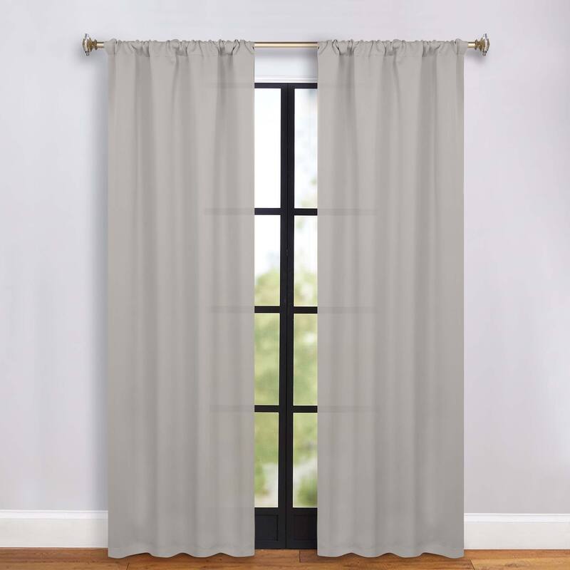 Superior Solid Machine Washable Room Darkening Semi-Blackout Curtains, Set of 2