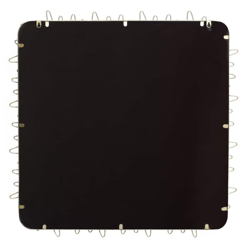 Gold Metal Frame 30.2-In Square Accent Wall Mirror, Bathroom Wall Mirror - 30.23" H x 30.23" W x 0.98" D
