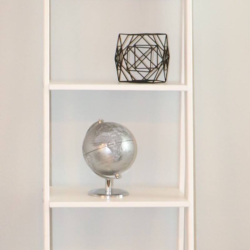 Adeptus Solid Wood 5 Shelf Ladder Bookshelf Solid White