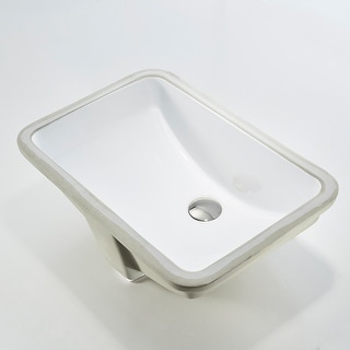 CB HOME Rectangle White Ceramic Undermount Bathroom Vanity Sink - 20''X14''X8''