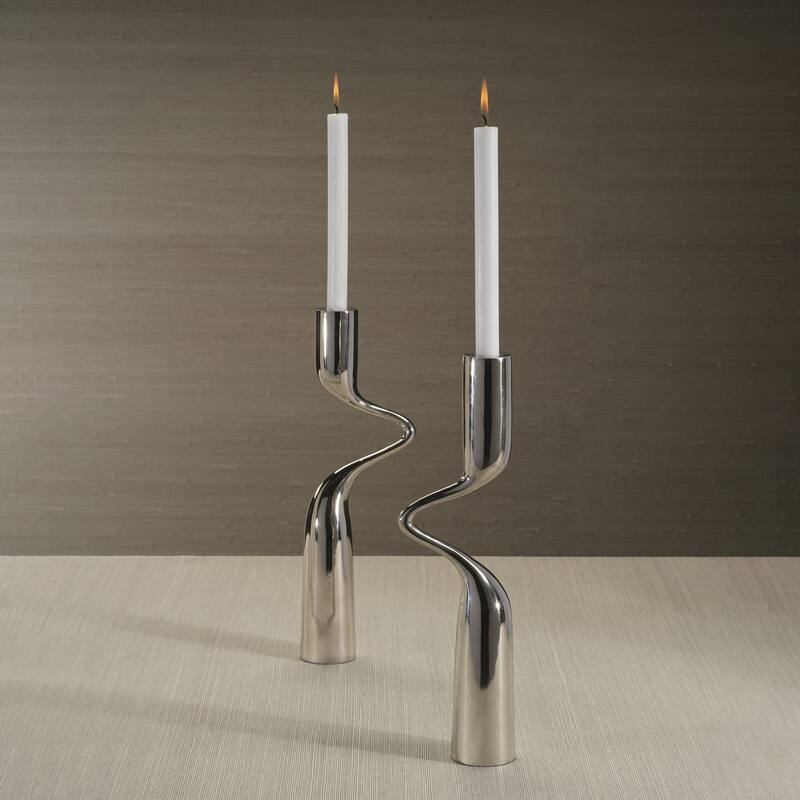 Liaison 2-Piece Metal Candle Holder Set