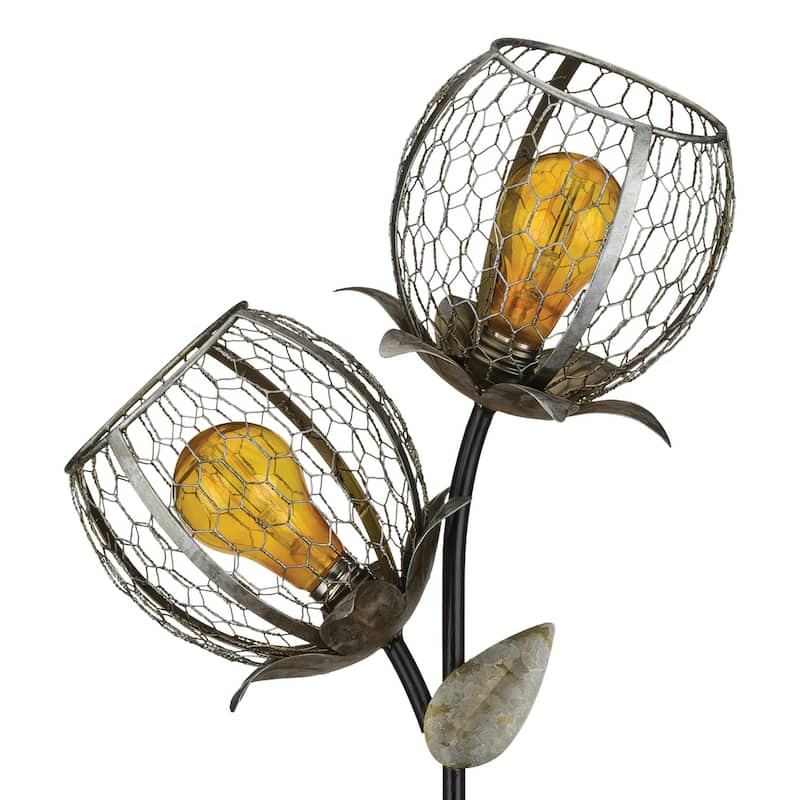 Edison Solar Flower Stake - Round