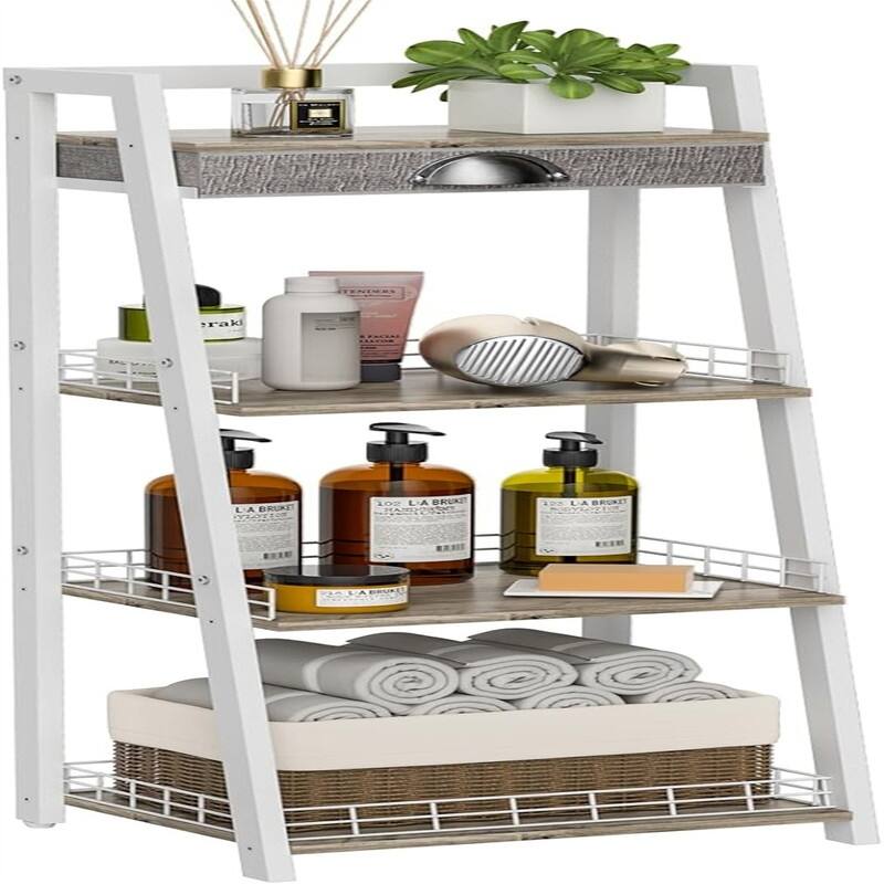Bathroom Ladder Shelf - White - 11.81"D x 14.56"W x 41.73"H