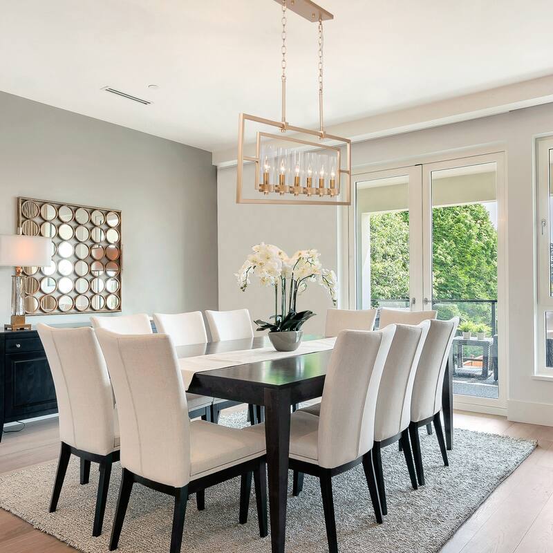 Mid-Century Modern Linear Cylinder Kitchen Island Pendant Light Chandelier for Dining Room
