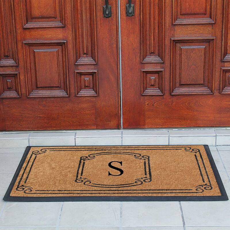 A1HC Natural Coir Monogrammed Door Mat For Front Door, 30"x48"