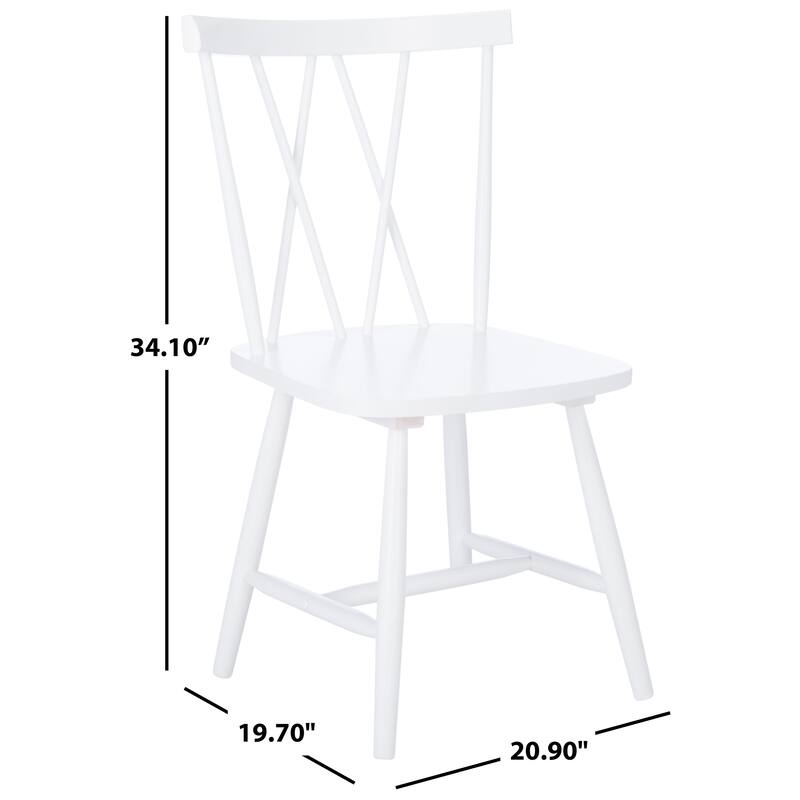 SAFAVIEH Treva Spindle Back White Dining Chair (Set of 2) - 20.9" W x 19.7" L x 34.1" H - 21Wx20Dx34H