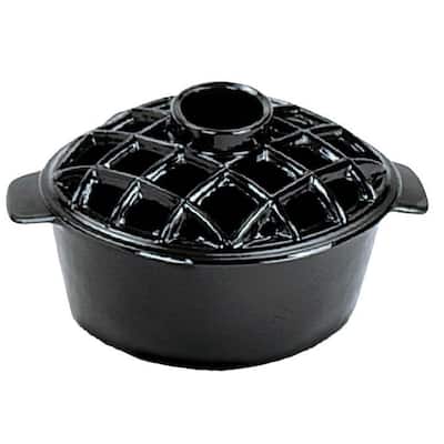 Minuteman International Traditional Lattice Top Steamer, 6.5 Inch Tall, Black