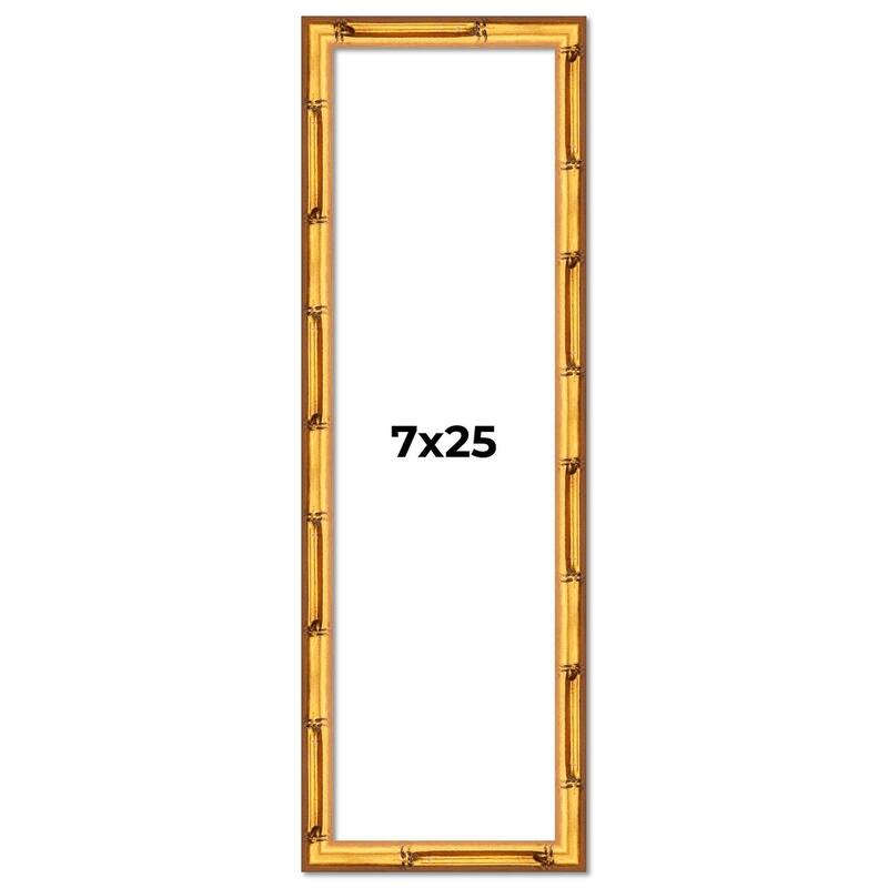 7x25 Frame Gold Bamboo Picture Frame Modern Photo Frame Includes UV Acrylic Shatter Guard Front Acid Free Foam Backing Board