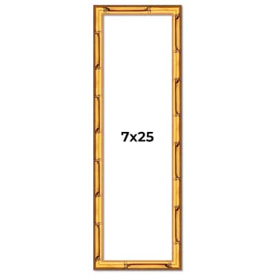 7x25 Frame Gold Bamboo Solid Wood Picture Frame | 1 Inch Moulding