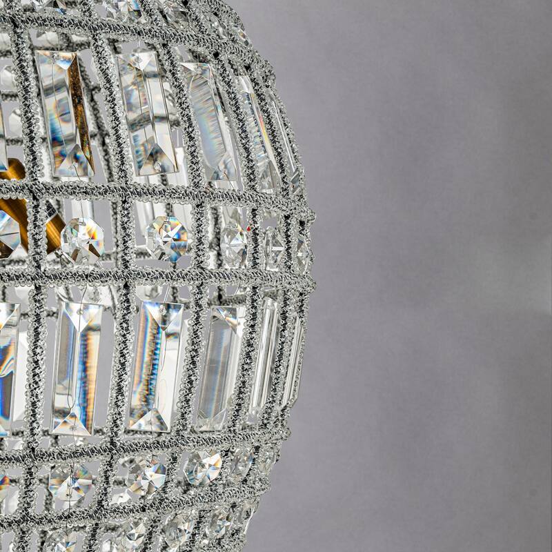 Ennu Retro Antique Sphere Crystal Chandelier Adjustable Dining Room Chandelier