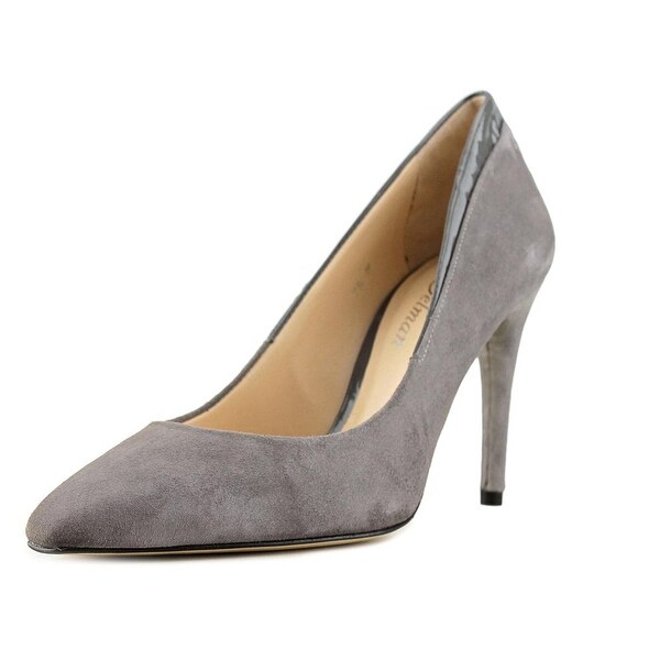 Delman Delux Women Pointed Toe Suede Gray Heels