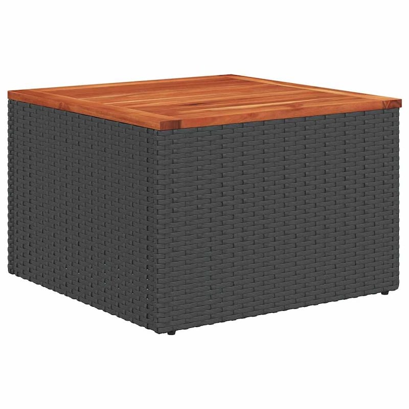vidaXL 12 Piece Patio Sofa Set with Cushions Black Poly Rattan - 24.4" x 24.4" x 27.2"