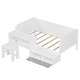 preview thumbnail 6 of 16, Wooden Twin Size Daybed with Storage Shelves and Lockers, Multi-functional Bed with Study Desk and Matching Stool, White